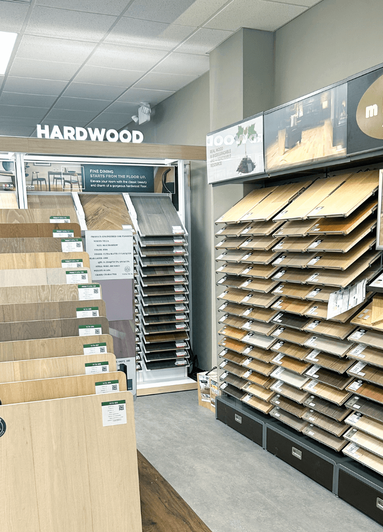 showroom photo of hardwood display