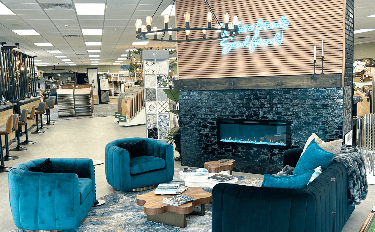 sitting area in showroom