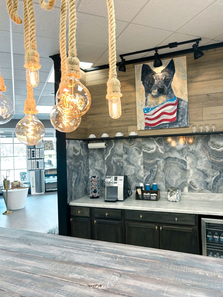 Interior of the flooring showroom 